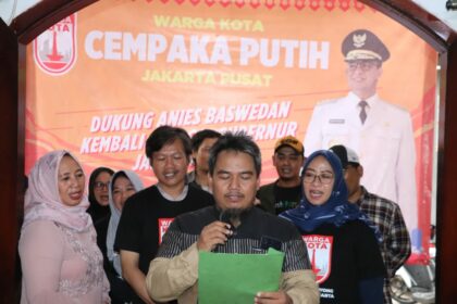 Deklarasi Warga Kota Cempaka Putih, Jakarta Pusat untuk membantu memenangkan Anies Baswedan pada Pilgub Jakarta 2024 di Jalan Cempaka Putih Timur 17, RT10, RW003 No 06, Jakarta Pusat, Minggu, (30/06/2024)./Ist