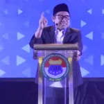Cak Imin saat menghadiri pengukuhan pengurus baru PB IKA PMII periode 2025-2030 di Hotel Bidakara, Jakarta Selatan, Minggu (13/7/2025)./Ist