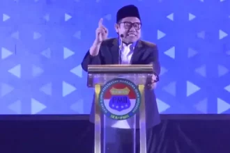 Cak Imin saat menghadiri pengukuhan pengurus baru PB IKA PMII periode 2025-2030 di Hotel Bidakara, Jakarta Selatan, Minggu (13/7/2025)./Ist